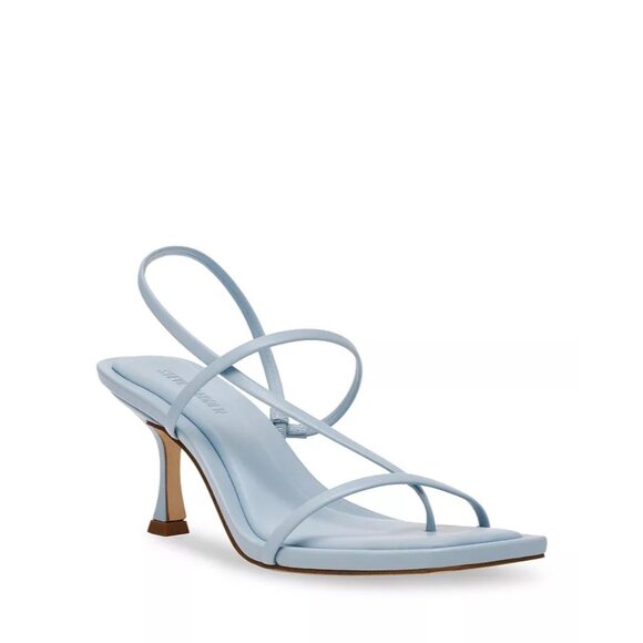 Steve Madden Locke Sandals in Blue Leather 7 New with Box Womens High Heels - Picture 1 of 14